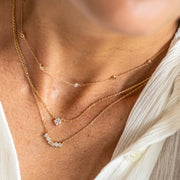 Collier plaque or constelee